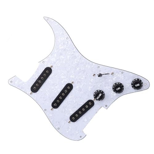 Standard-Pickguard-Tonabnehmer SSS E-Gitarren-Schlagbrett-Tonabnehmer, exquisites und langlebiges Frontcover-Gitarrenteile-Set (Color : 4)