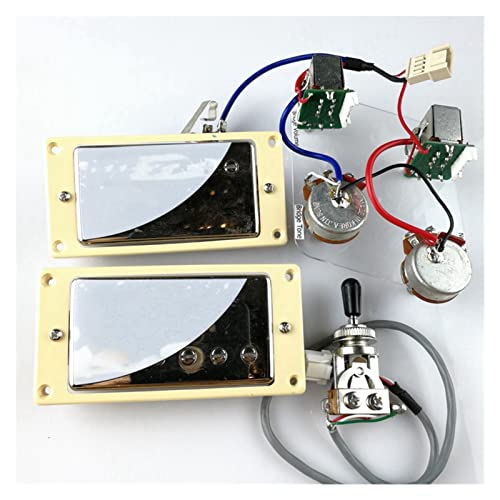 ZENGXUE Satz Von Doppelspulen-Humbucker-Pickup-E-Gitarre-Nacken- U. Bridge-Pickup-Chrom Mit Gelber Rahmen Humbucker Tonabnehmer Set