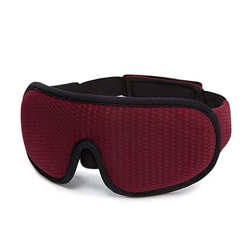 Blackout Schlafmasken, Schlafaugenmasken 3D-Schlafmaske Blockieren Sie Licht Weich gepolsterter Schlaf(Red)