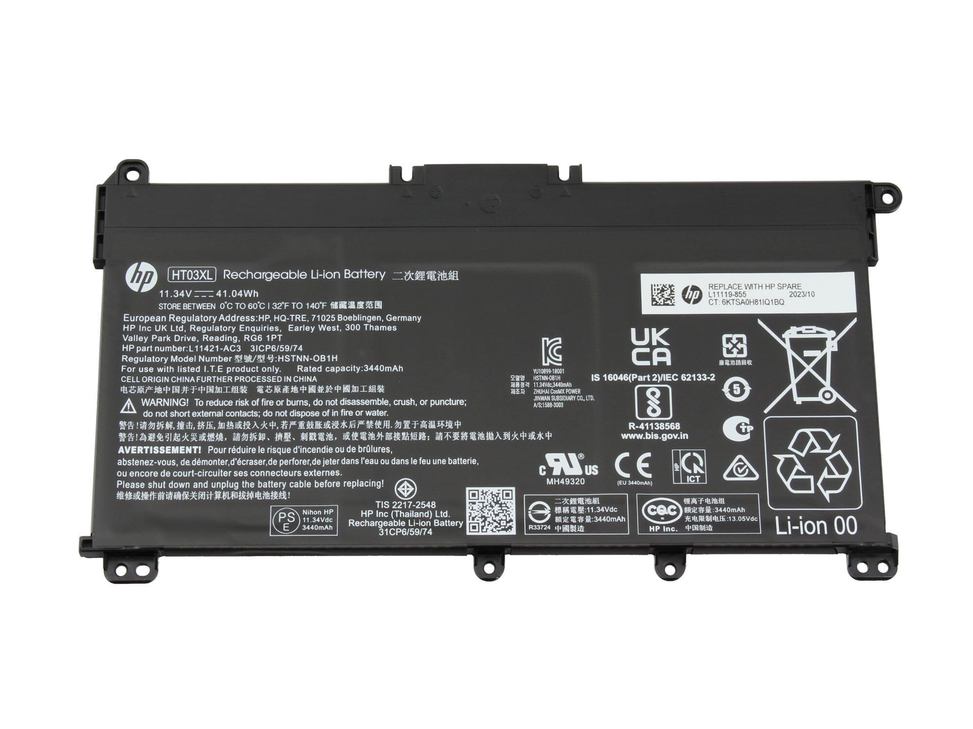 HP L11421-AC2 Original Akku 41,04Wh HT03XL für 14s-dq1000, 15-dw0000, Pavilion 14-ce3000, 15-cw1800, 15-cs2500, 15-cs3000, X360 15-dq1000