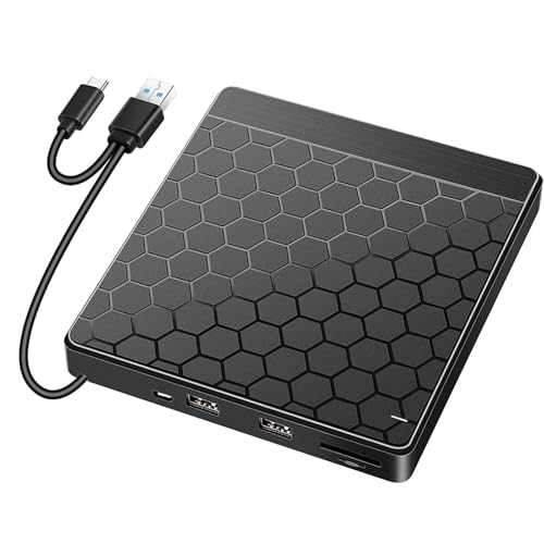 6 In 1 Externer VCD Treiber USB USB C USB C Tragbarer VCD Festplattentreiber Externer VCD Player Für Laptop Brenner Lesegerät