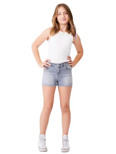 LTB Jeans Shorts für Mädchen Layla G Bermudas Slim Mittlere Taille mit Reißverschluss in Grau aus Baumwollmischung - Größe 116CM