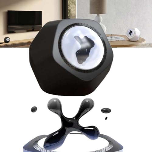 JMbpkduHs Magnetic Fluid Audio, Kreativer Bluetooth-Lautsprecher-Tonabnehmer, 360°-Surround-Sound + Musikvisualisierung, Touch-Design, Für Home-Office-Dekoration/Teenager-Geschenk,Black