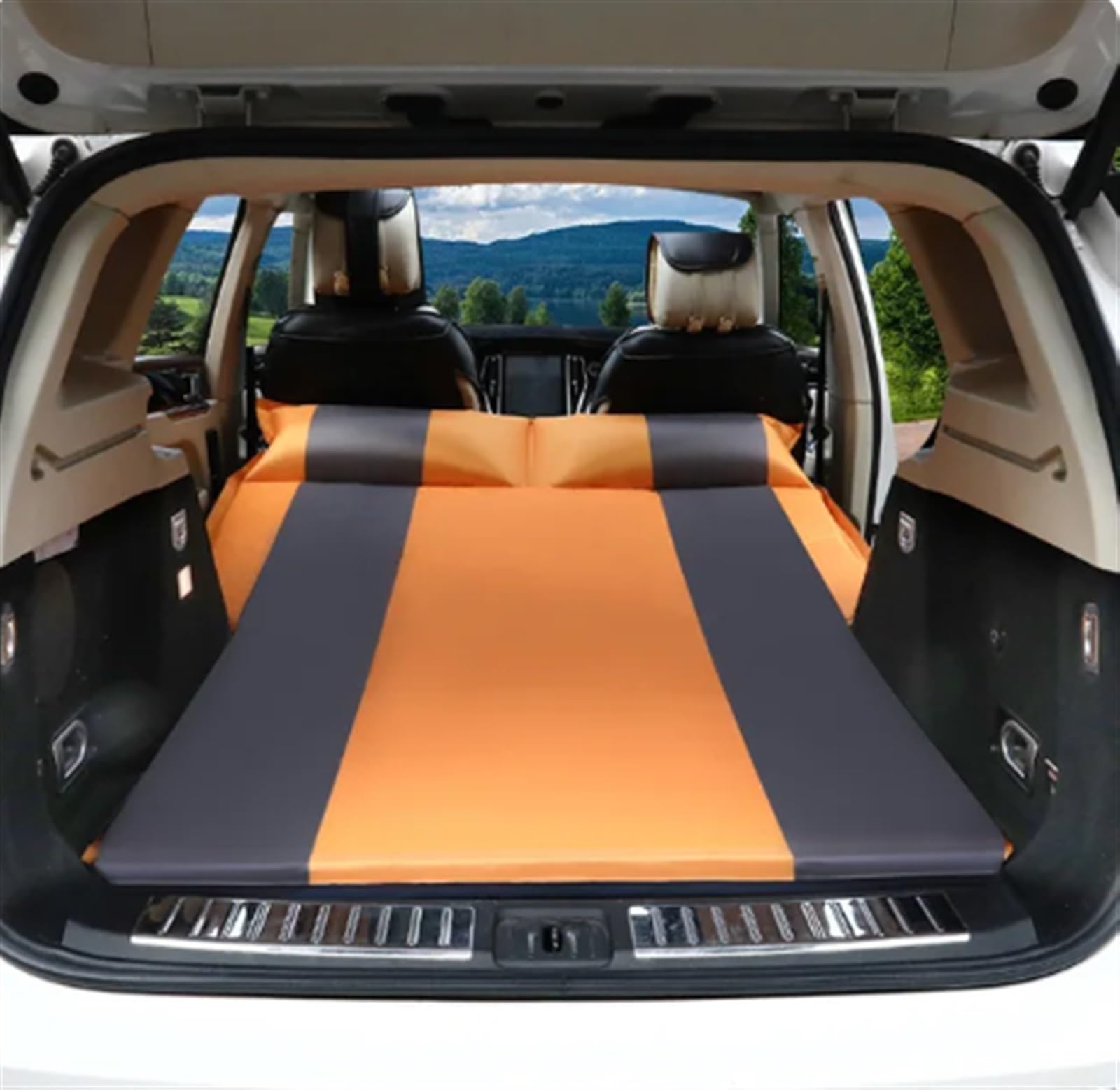 GLILAR Auto Luftmatratze Universal Auto Luftmatratze Automatisch Aufblasbares Bett Heckmatratze MPV SUV Reise Aufblasbares Bett Schlafmatratze Autozubehör(Yellow)