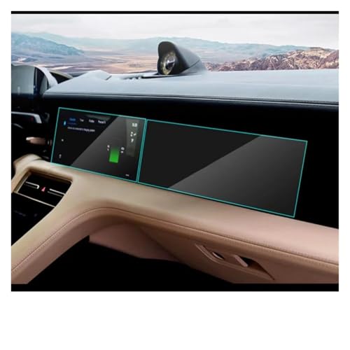 Navigations-Displayschutz Für Für Taycan 2020-2022 Auto LCD GPS Navigation Gehärtetes Glas Und Armaturenbrett Bildschirm Filmschutz Navigation Schutzfolie(Multimedia 2pcs)