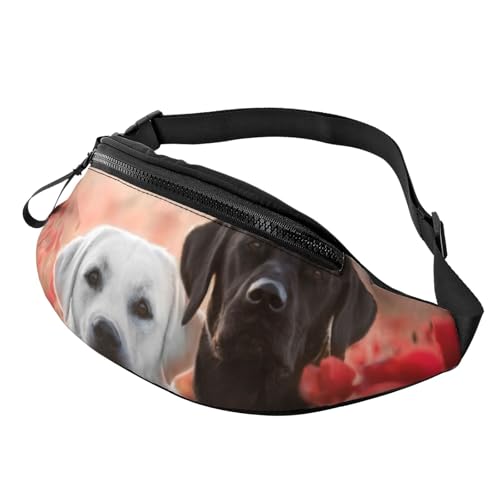 HSJFS Modische Hüfttasche mit Schlagzeugermotiv, verstellbarer Gürtel, lässige Brusttasche, Weißer Labrador, Einheitsgröße