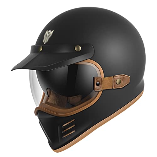 Retro Motorrad Integralhelme Mit Schutzbrille, Motorrad Offener Motocrosshelme, Motorradhelm Herren Damen, Lokomotive Helme, Open Face Helme DOT ECE Zertifiziert ( Color : B , Size : L=(59-60cm) )