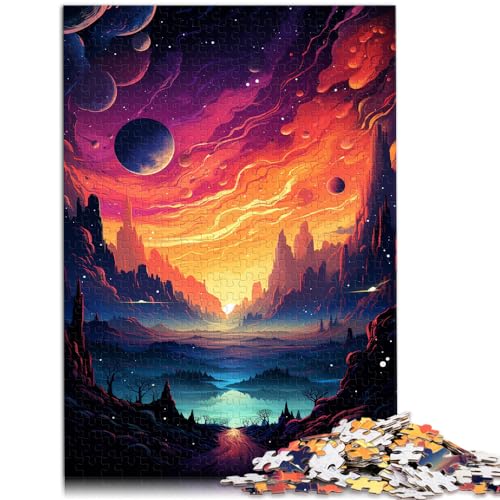 Puzzle, buntes, psychedelisches, verträumtes Galaxie-Puzzle, 1000 Teile, Puzzle für Erwachsene, Holzpuzzle, interessantes Puzzle zur Stressreduzierung, 1000 Teile (50 x 75 cm)