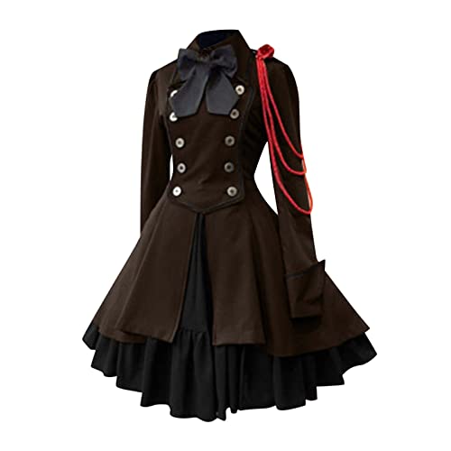 Renaissance Kleid Damen Mittelalter Viktorianischen Königin Kleider Renaissance Mittelalter Cosplay Uniform Halloween Kostüm für frauen Renaissance Gotisch Maxikleid Karneval Halloween Party Pr