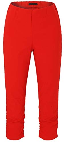 Stehmann Maria-530, stretchige Caprihose, seitlich gerafft Größe 38, Farbe rot