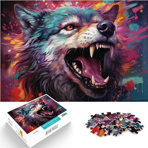 Puzzle für farbenfrohe Hundekunst, 1000 Puzzleteile für Erwachsene, Holzpuzzle, Spaß für Aktivitäten zu Hause, Geburtstagsgeschenk, Reisegeschenk, 1000 Stück (50 x 75 cm)