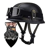 Halbschalenhelm mit DOT/ECE Motorradhelm Motorrad Halbhelme Open Face Helm Jethelm Rollerhelm Motorrad-Halb offener Helm Mopedhelm Cruiser Chopper Helm