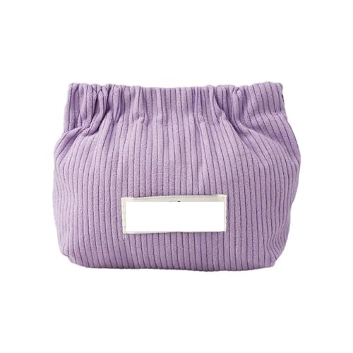 Cord Kosmetiktasche Tragbare elastische Cord-Aufbewahrungstasche, Handtaschen for Frauen, große Kapazität, Mini-Lippenstift, Make-up, Kosmetik, Haargummi-Organizer(Purple)