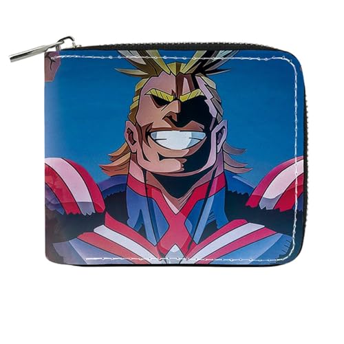 RYNDEX My He-ro Academ-ia Anime Wallets, Geldbörse Leder mit Reißverschluss, Mädchen Geldtasche mit Münzfach und Geldscheinfach(Color:Multicolor 2)