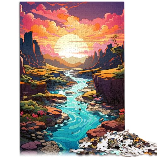 Puzzlespiel „Bunte Psychedelika im Thingvellir-Nationalpark“ Puzzle 1000 Teile, Holzpuzzle für Erwachsene und Familien, 1000 Teile (50 x 75 cm)