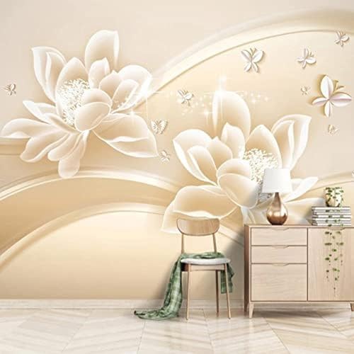 XLMING Lotus Creative Art 3D Tapete Wohnzimmer Sofa Schlafzimmer Esszimmer Home Dekoration Wand-250cm×170cm