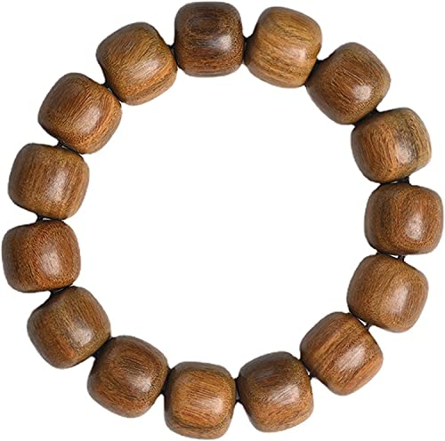 GETREY Hölzerner Rosenkranz, Gebetsperlen, Mala-Gebet, tibetische Gliedermanschette, chinesischer Stil, Sandelholz, handgefertigter Unisex-Schmuck, Geschenke (Farbe: Holz) (Farbe:(Color:Green)