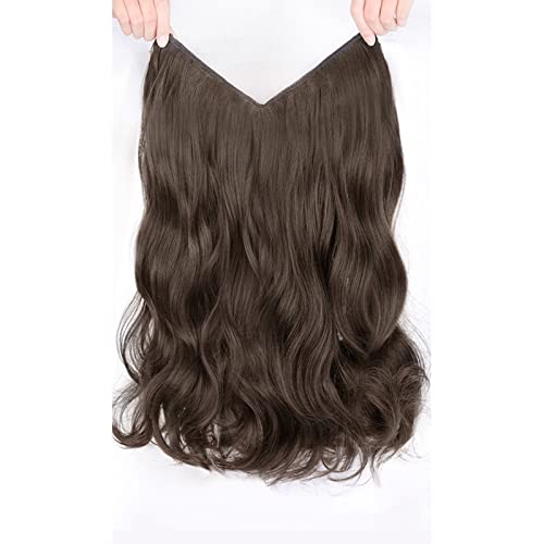 Perücken Einteiliges Perückenstück Große Welle U-förmige Locken Flauschiges Haarvolumen Perücke Mädchen Langes Haar Keine Spur Haarverlängerungsstück Damenperücke(Color:Light brown,Size:50CM/19.7 inch