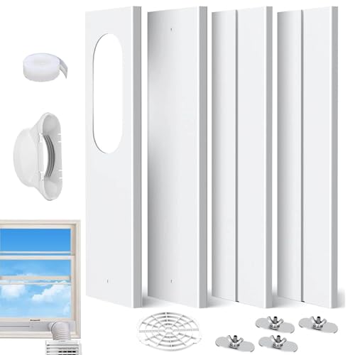 Aizuoni Fensterabdichtung Klimaanlage, Tragbares Klimaanlagen Fenster Kit, Einstellbares Fensterlüftungsset Für Klimaanlagen, Portable Air Conditioner Window Kit, Horizontales Und Vertikales Fenster