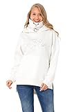 Cipo & Baxx Damen Sweatshirt Hoherkragen Hoodie Langarmshirt Kapuzenpullover Sweater Print WL331 Ecru XL