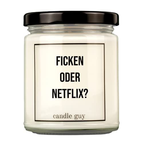 candle guy Duftkerze | Ficken oder Netflix? | Handgemacht aus 100% Sojawachs | 70 Stunden Brenndauer