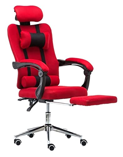 QYZUJIKL Bürostuhl E-Sport-Stuhl Executive-Drehstuhl Lift mit Fußstütze Netz-Drehstuhl Ergonomischer Liegestuhl mit hoher Rückenlehne Büro-Relaxstuhl benötigt