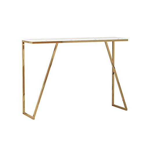 CNBYDK Konsolentisch, Couchtisch, Wohnzimmer-Sofatisch, Goldener Konsolentisch aus Schmiedeeisen, schmaler Tisch, Wandtisch, Konsolenschrank, 31,4 × 11,8 × 33,4 Zoll