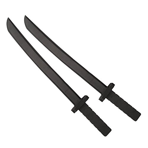 Katara 1771 - Schwarze Schaumstoffschwerter Set (2 Stück), Ninja Kostüm Verkleidung - Ungefährliches Accesoire (55 cm)