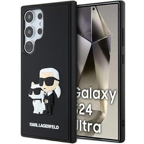 CG MOBILE Karl Lagerfeld Samsung Galaxy S24 Back-Cover hul - 3D Rubber Karl & Choupette - Schwarz (S928-Galaxy S24 Ultra)