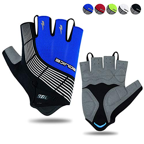 Souke Sports Fahrradhandschuhe Halbfinger Herren Damen Gel Stoßdämpfung Fitness Handschuhe Atmungsaktiv Anti-Rutsch Radhandschuhe