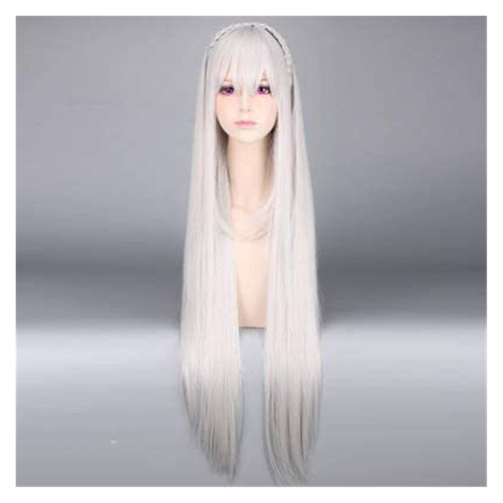 LINLINCD-Anime Coser Wig Re: Das Leben in einer anderen Welt von Null Emilia Perücke Anime Perücke Cosplay Comic Halloween Party Karneval Erwachsene Männer und Frauen Anime Fans Geschenk (Chefperücke