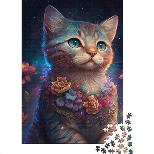 Katzen-Holzpuzzle für Erwachsene und Jugendliche von Art Jigsaw Puzzles für Erwachsene 1000 Teile Spielspielzeug für Erwachsene Familienpuzzle Geschenk (Größe 29,53 x 19,69 Zoll)