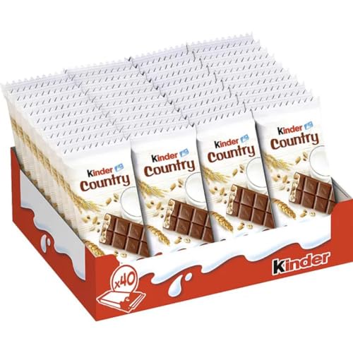 Schokoriegel Kinder Country 940 Gramm, je 23,5g, 40 Riegel mit Pufai Grocery