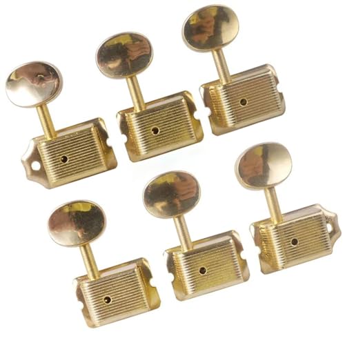 Strings Tuning Pegs Mechaniken Für Gitarre 6 Stück 6R langlebige E-Gitarrensaiten-Stimmköpfe im Vintage-Stil (Color : Gold)