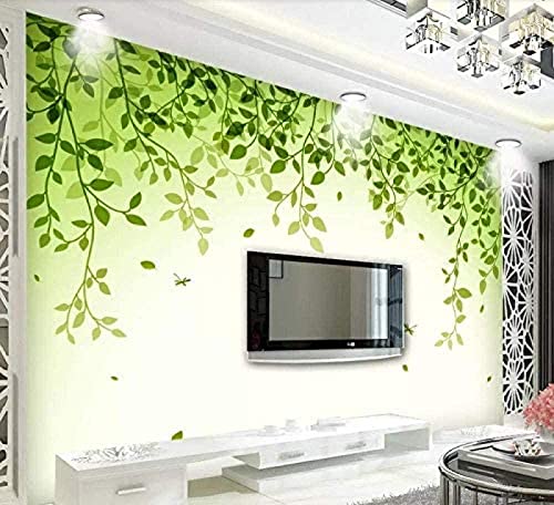 Green Leafy Tree Vine Einfache moderne Seidentapete Wandbild Dekoration 3D Tapete Vlies Effekt Tv Die Fototapete Wandbild Wohnzimmer Schlafzimmer-300cm×210cm