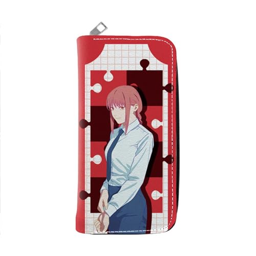 RYNDEX Chains-aw Man Anime Wallet, Spaß Süß Kawaii Kartenetui mit Münzfach, Reise-Kulturbeutel für Ausweis Banknote Münze Foto(Color:Multicolor 3)