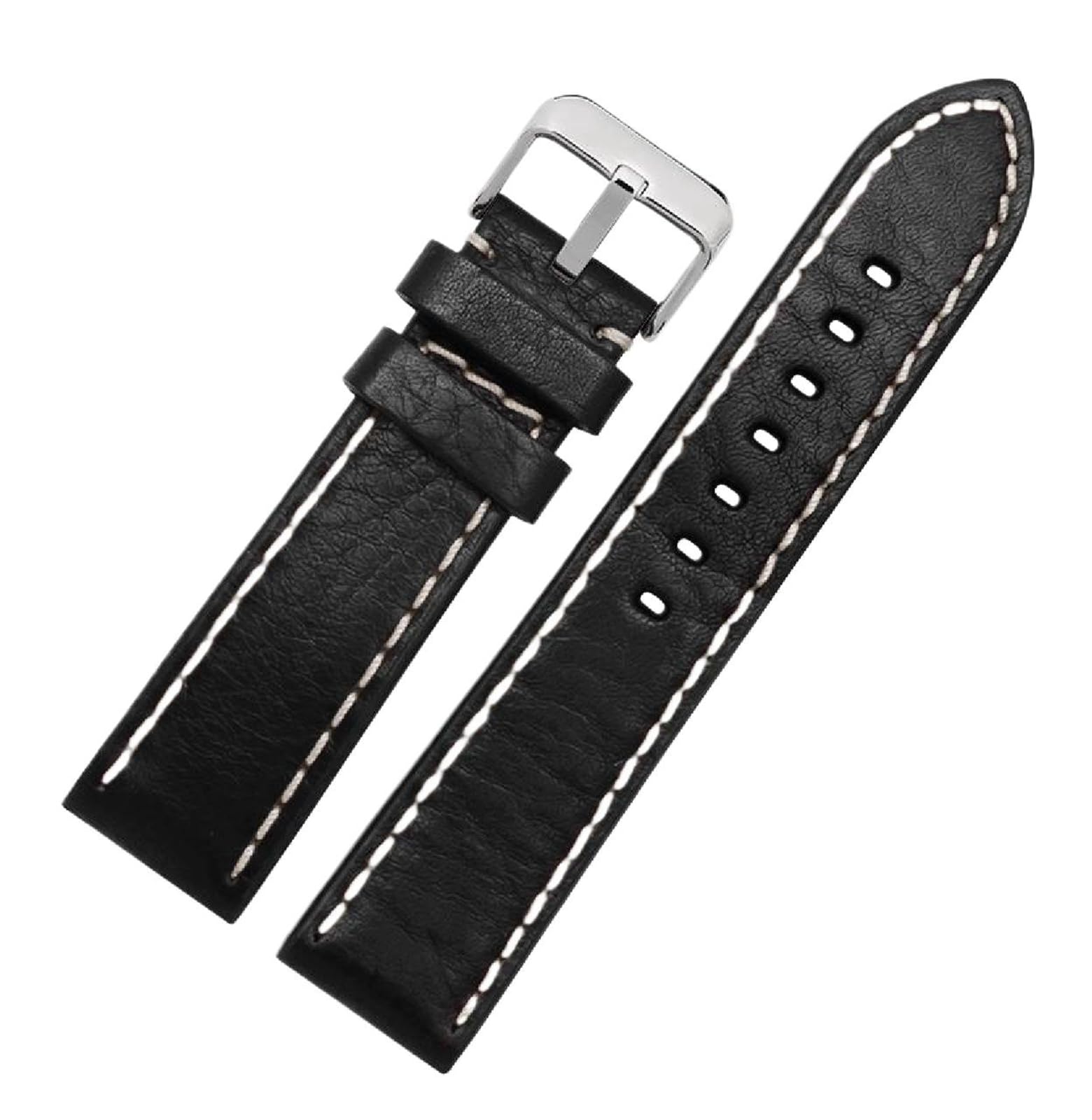 SpaRcz Herren-Uhrenarmband aus echtem Leder, Leinwandbindung mit Nadelschnalle, Uhrenzubehör, 20-24mm, Farbe 4, 22mm