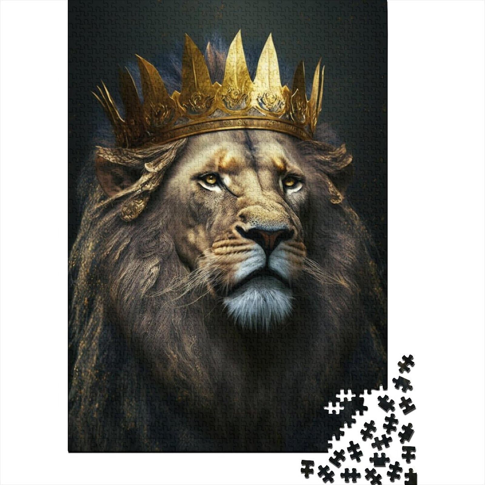 Bloodline of The Lion Kings Puzzles 500 Teile Holzpuzzles Holzpuzzles für Erwachsene Puzzles für Erwachsene Lernspiel Herausforderungsspielzeug 52x38cm