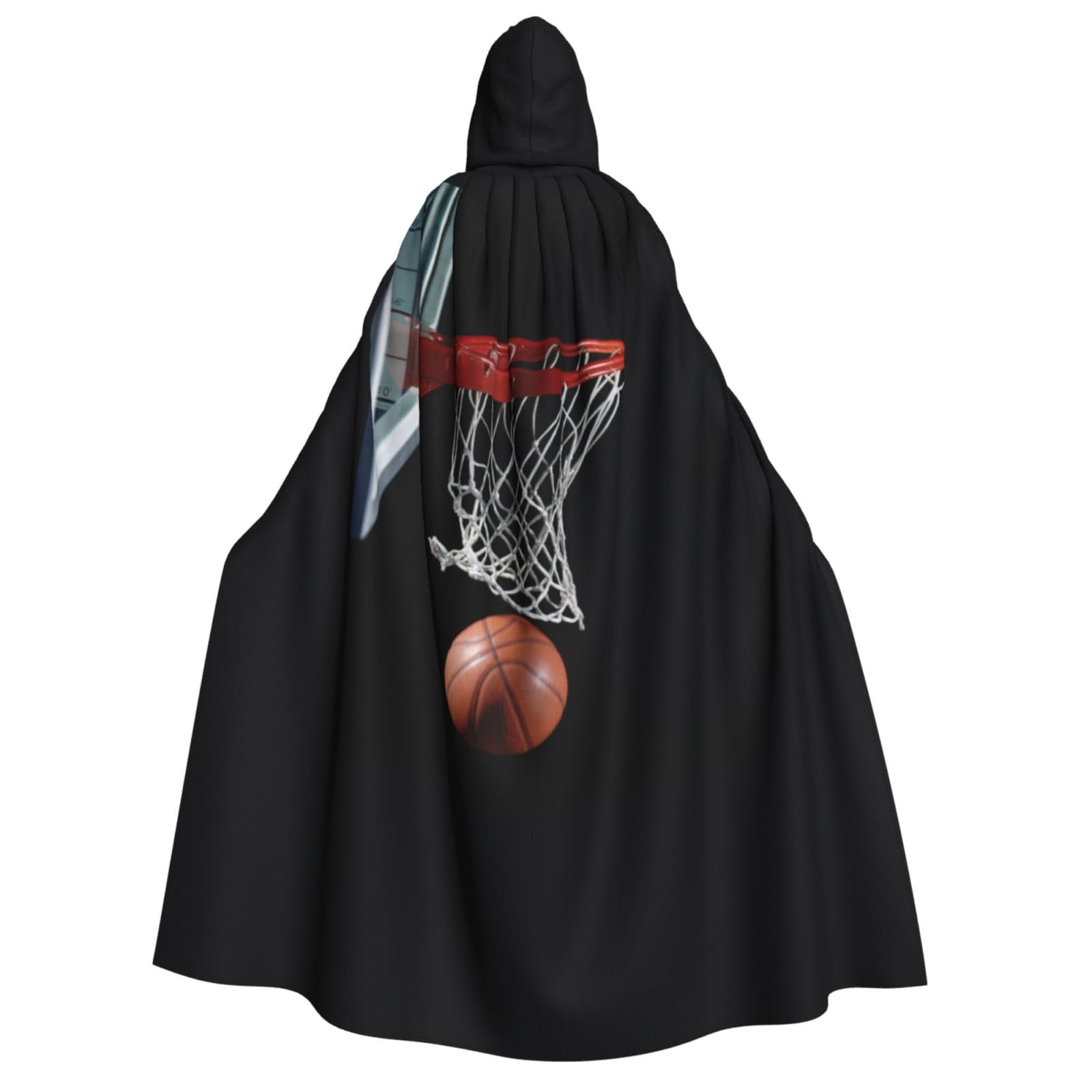 WURTON Unisex Kapuzenumhang mit Basketball-Aufdruck, Halloween, Karneval, Cosplay, vielseitig, Erwachsenen-Kapuzenumhang