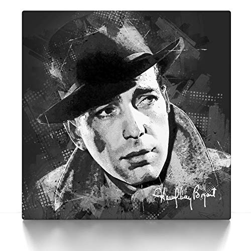 CanvasArts Humphrey Bogart Street Art - Leinwand Bild - Modern Art (40 x 40 cm, Leinwand auf Keilrahmen, Humphrey Bogart)