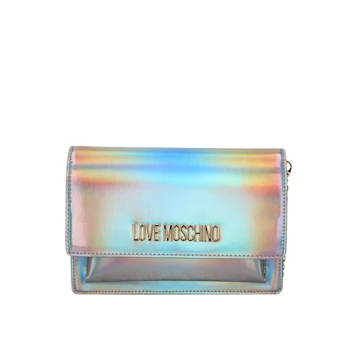 Borsa donna Love Moschino tracolla in ecopelle argento iridescente B24MO46 JC4095 Piccola