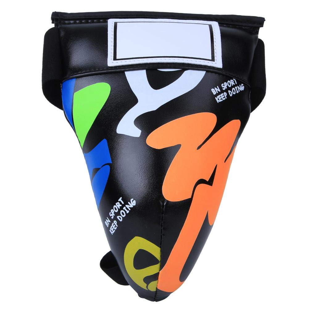 Keenso Kinder Jockstrap, BN Fight Graffiti Kinder Jockstrap Leistenschutz Schutzausrüstung für das Boxen Sanda Taekwondo Training(schwarz)