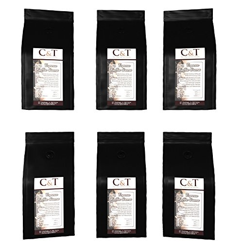 Espresso / Cafe Crema Kaffeebohnen 6 x 1000g frisch geröstet