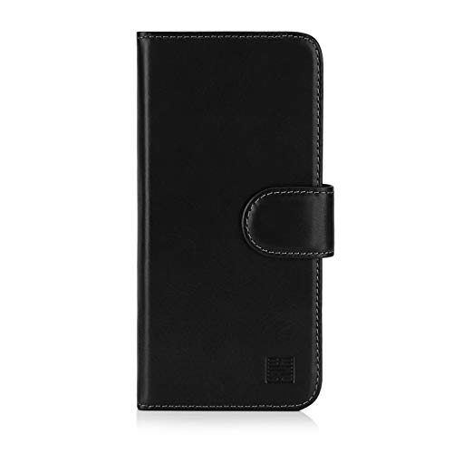 32nd Premium Series - Leder Mappen Hülle Case Flip Cover für Samsung Galaxy S10, Entwurf gemacht Mit Kartensteckplatz, Magnetverschluss und Standfuß - Schwarz