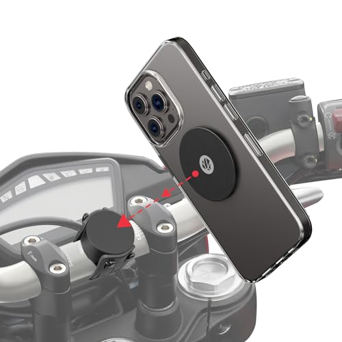 Shapeheart Telefonhalterung für Motorrad, magnetisch, mit extra dünner Metallplatte, Anti-Reflexion, Telefonhalterung für Motorrad, Scooter, Lenker und Rückspiegel, Universal-Zubehör für Motorrad