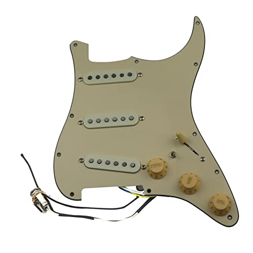 Geladenes Gitarren-Pickguard Geladene Pickguard-Pickups Gitarre-Alnico 5-Pickups SSS. Single Coils Pickups/Gelbe Pickupabdeckungen Set (Color : 6)