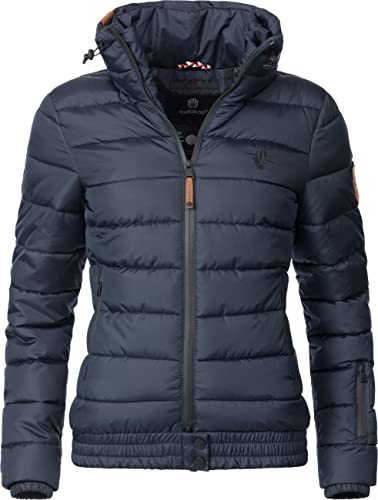 MARIKOO Damen Winterjacke Steppjacke Poison Blau Gr. S