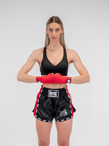 METAL BOXE Unisex – Erwachsene Short Thaï Kickboxing Extrem Noir/Rouge XXL, Schwarz/Rot, XL