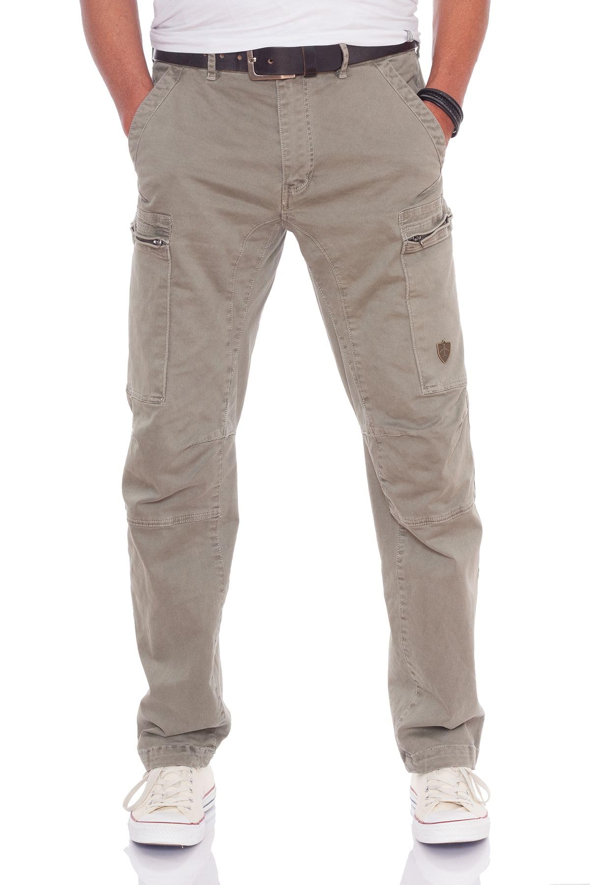 JET LAG Herren Cargohose 21-780 schlank geschnitten, Farbe:Dark Grey, W32, L34