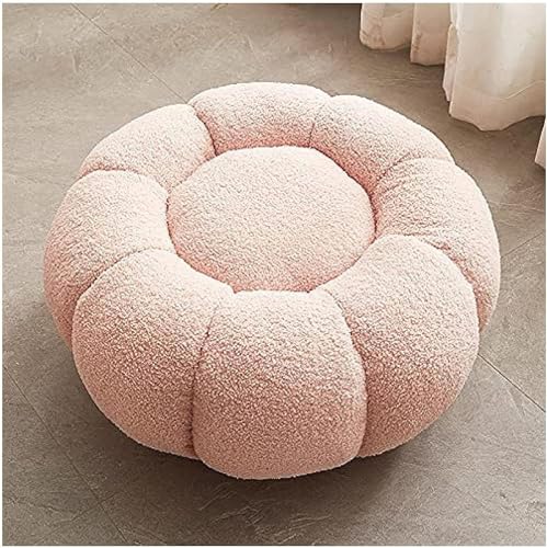 Fußhocker, bequem und hautfreundlich, Ottomane, kreativer Kürbis, Ruhefußhocker, modern, dekorativ, bequem, Pouf, Couchhocker, ergonomisch, Pink, 62 x 62 x 35 cm